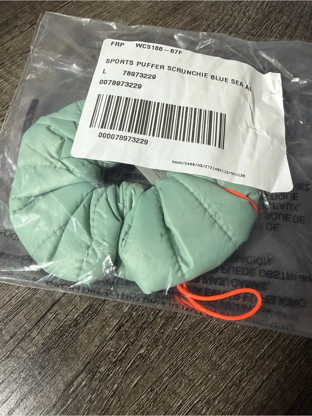 NWT Free People Sports Puffer Scrunchie Blue Sea